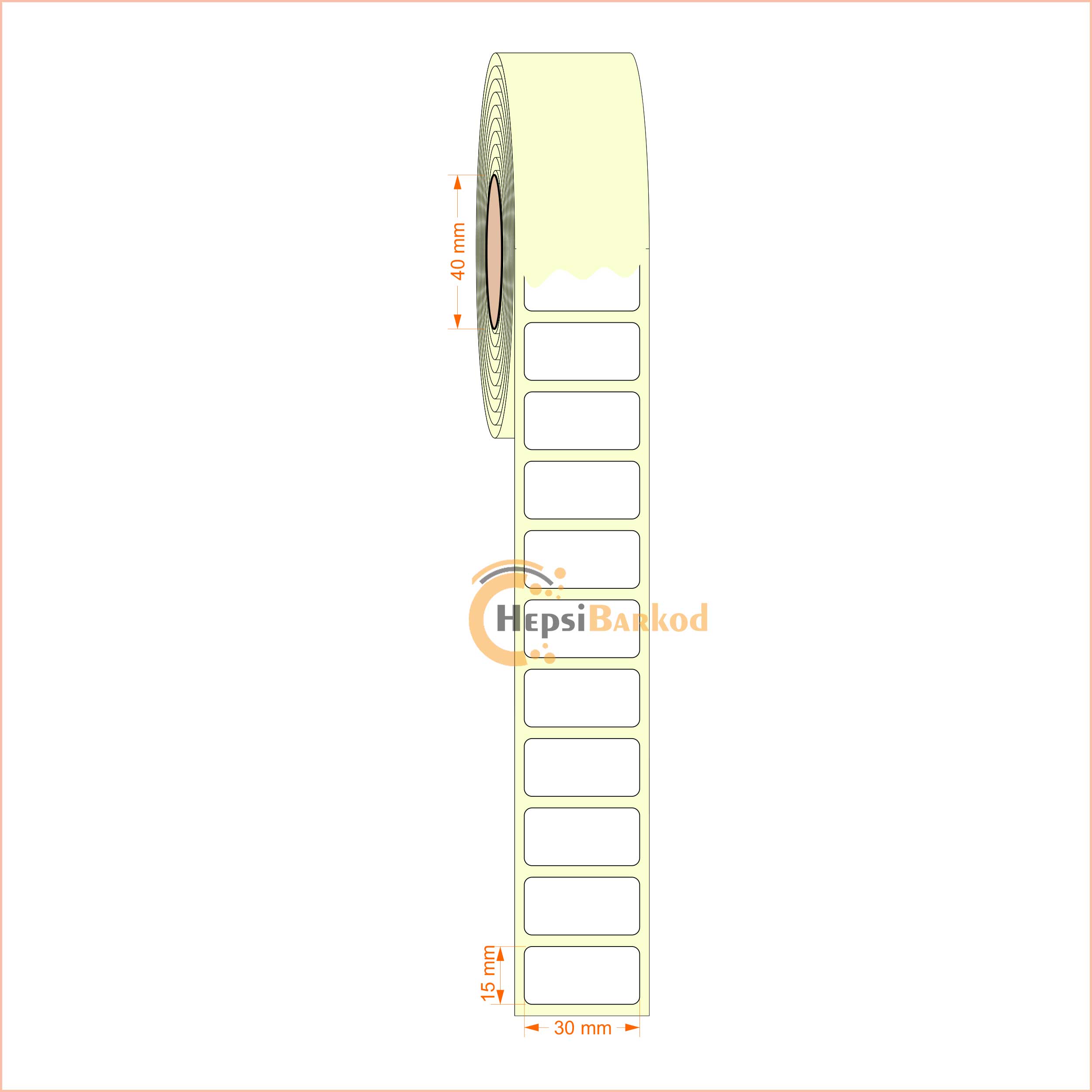 30x15 mm Termal Etiket