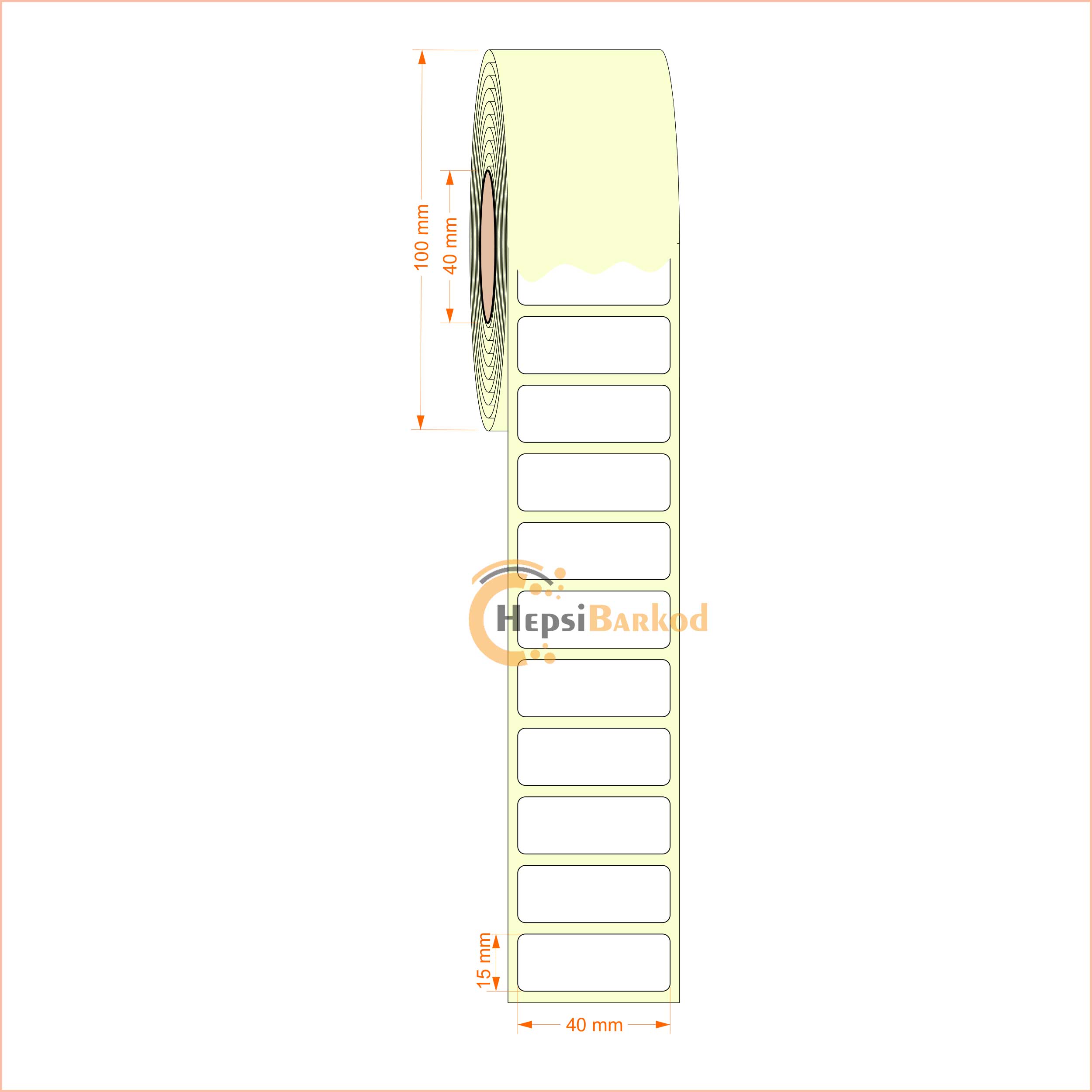 40x15 mm Termal Etiket