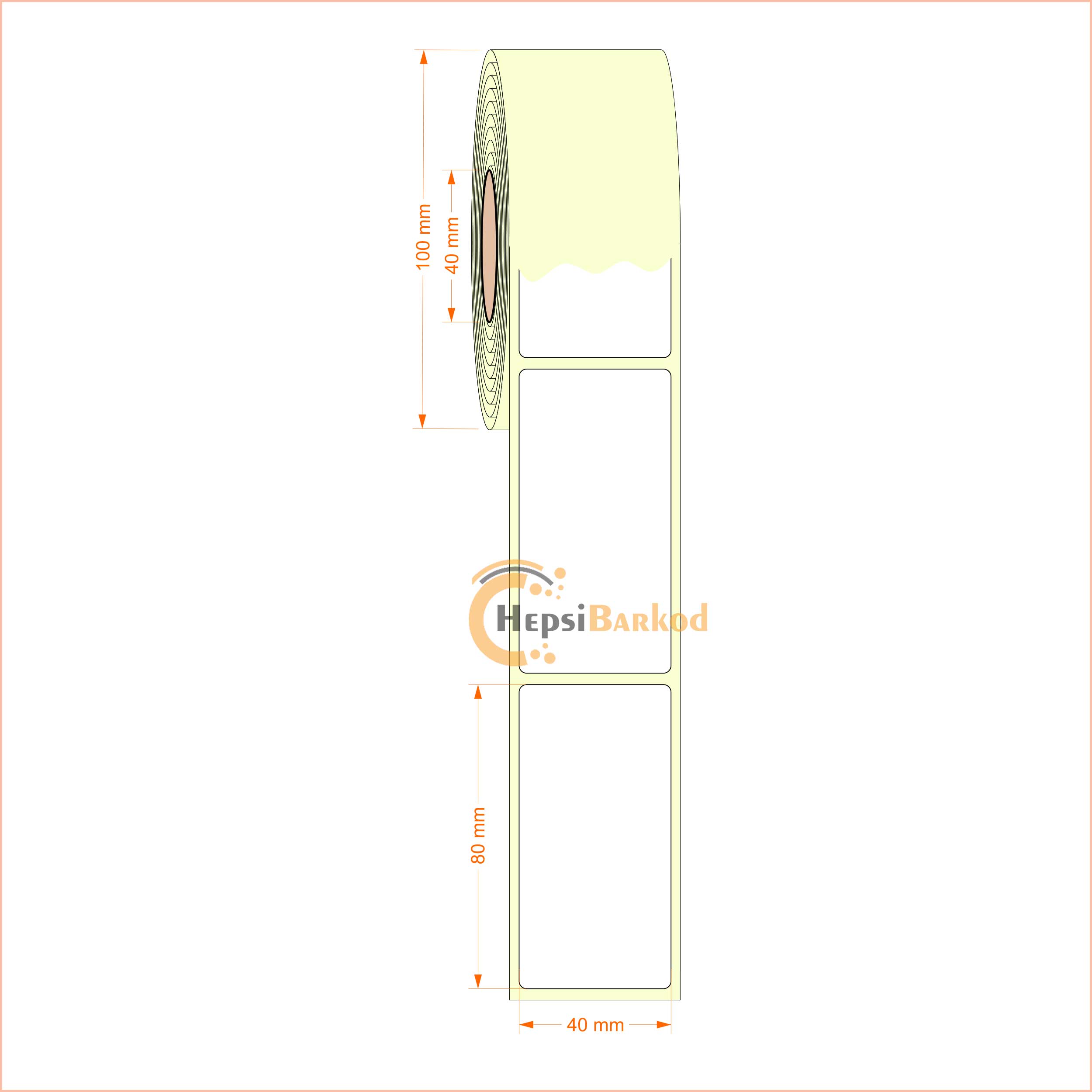 40x80 mm Termal Etiket