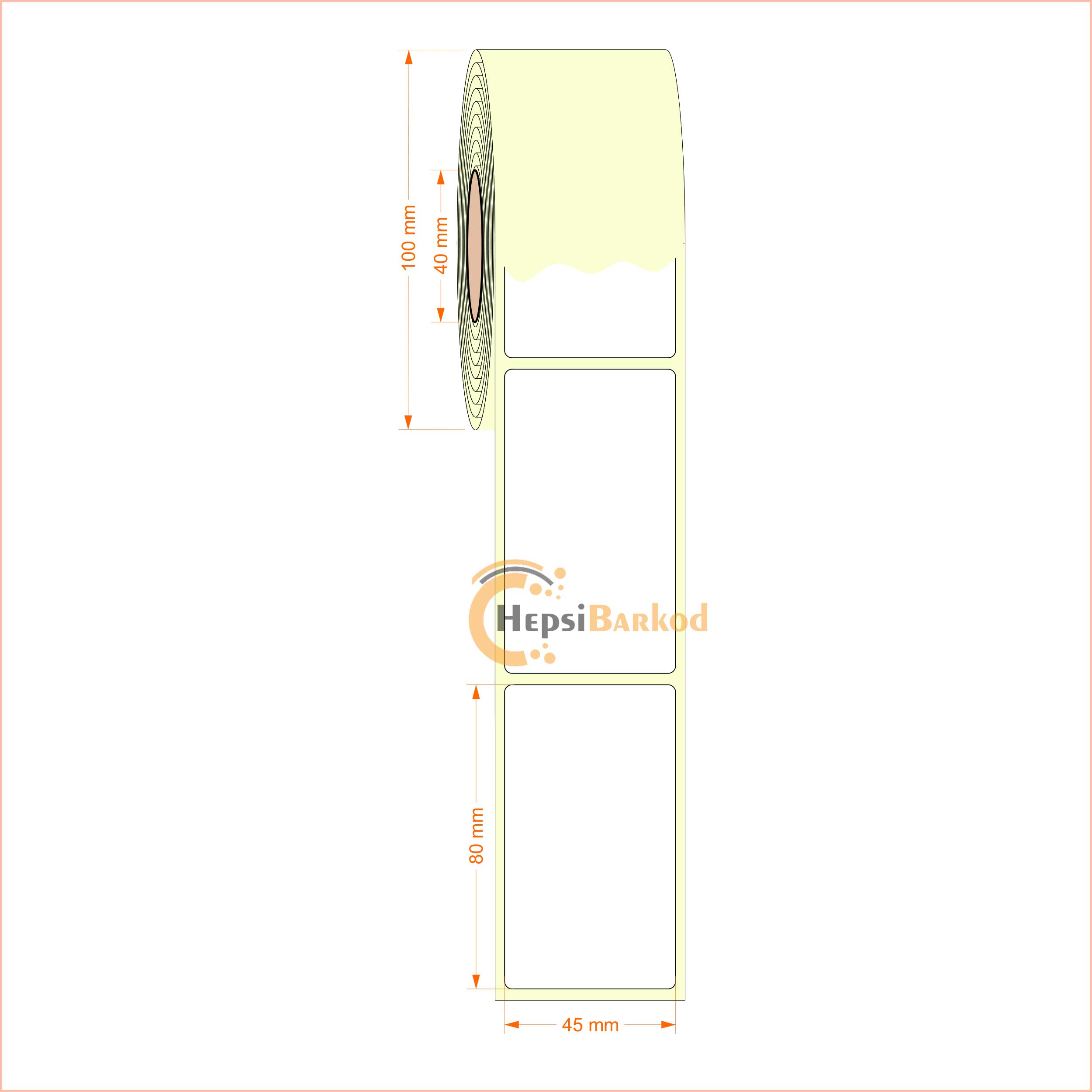 45x80 mm Termal Etiket