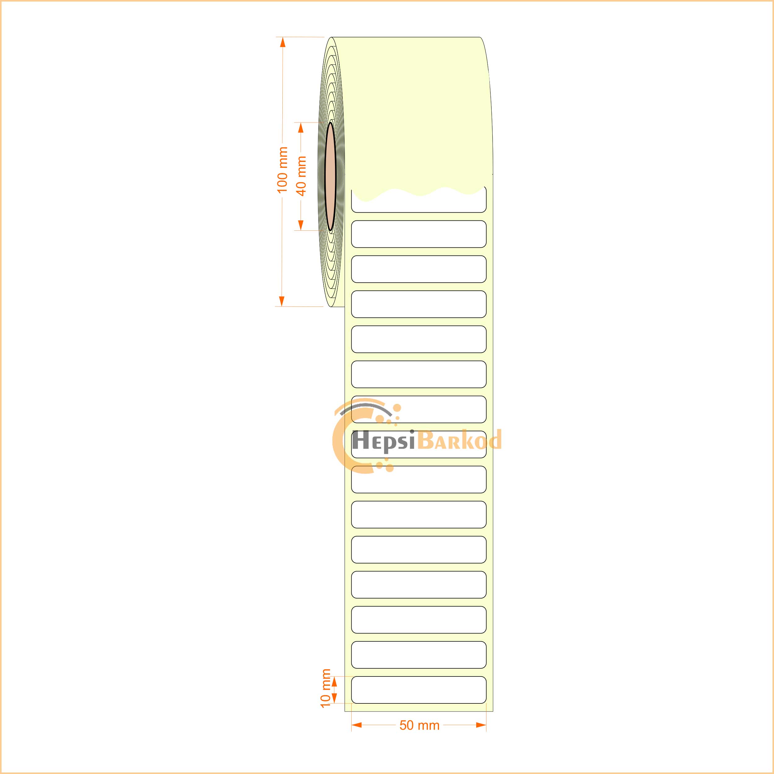 50x10 mm Termal Etiket