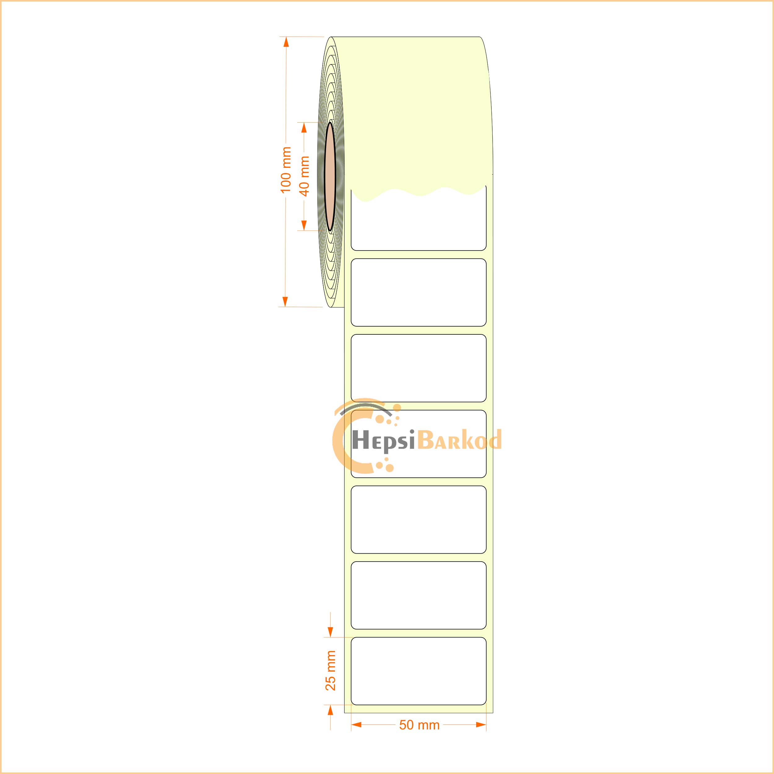 50x25 mm Termal Etiket