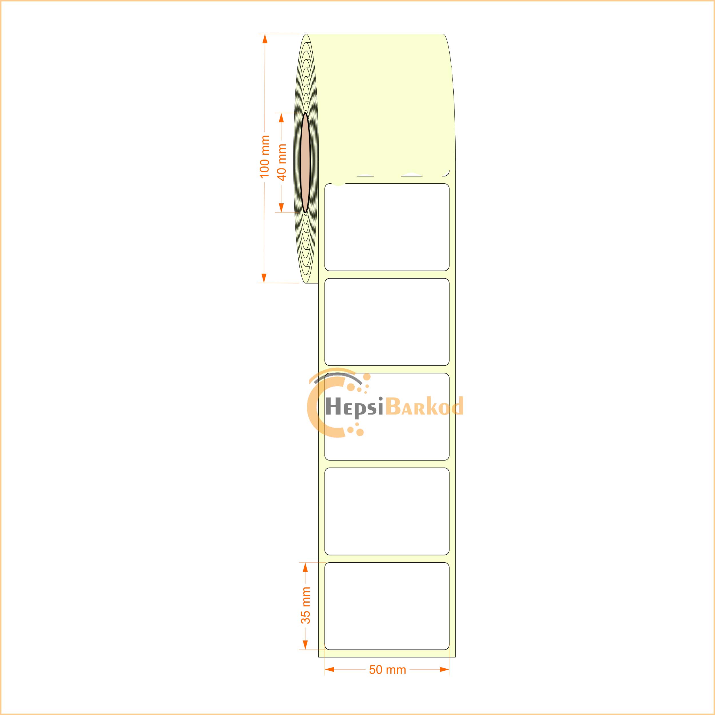 50x35 mm Termal Etiket