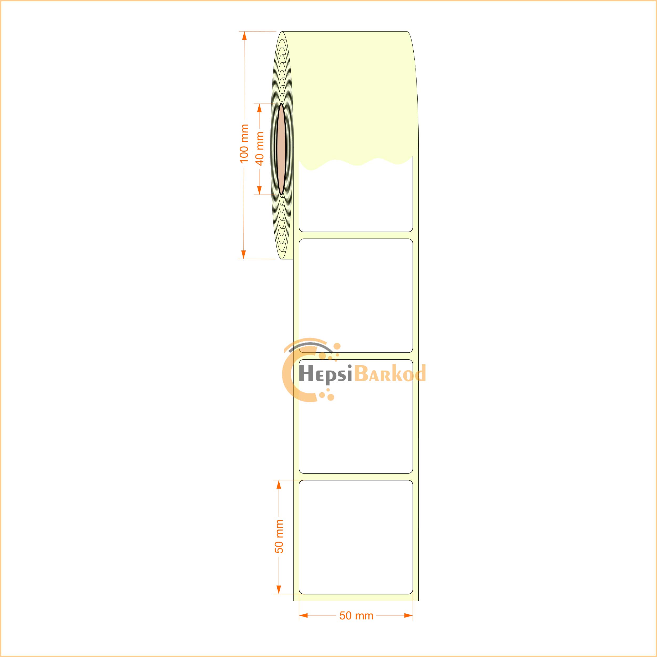 50x50 mm Termal Etiket