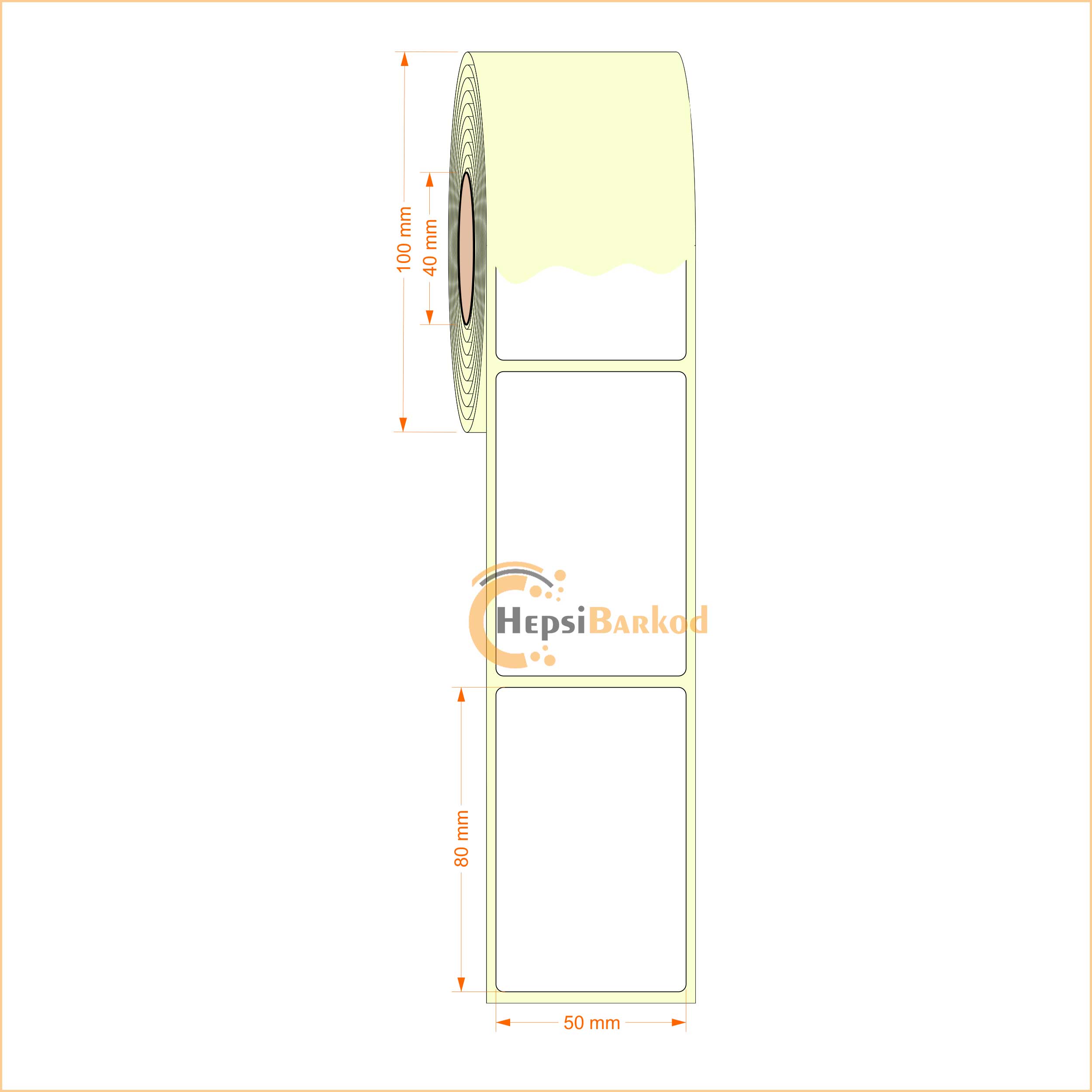 50x80 mm Termal Etiket