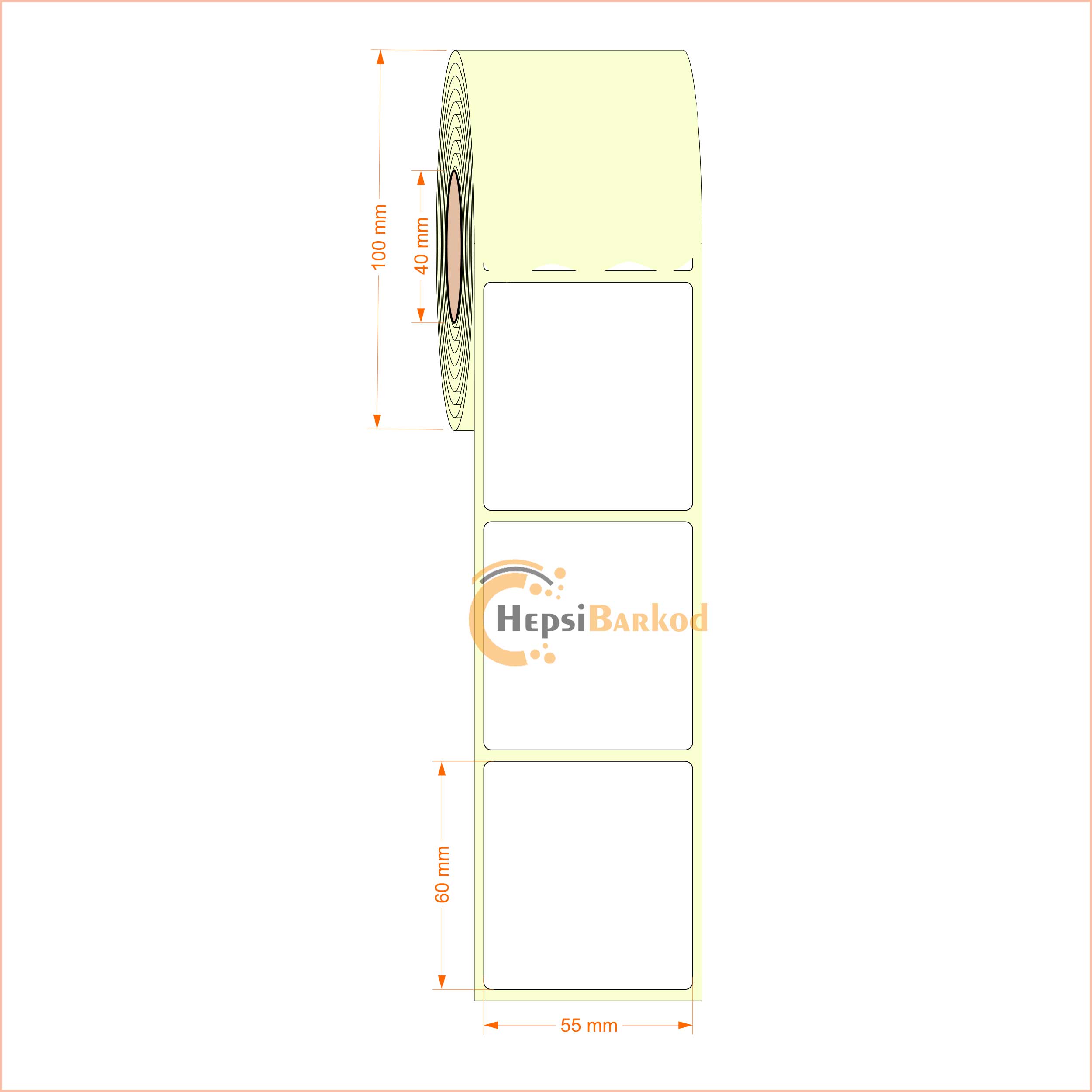 55x60 mm Termal Etiket
