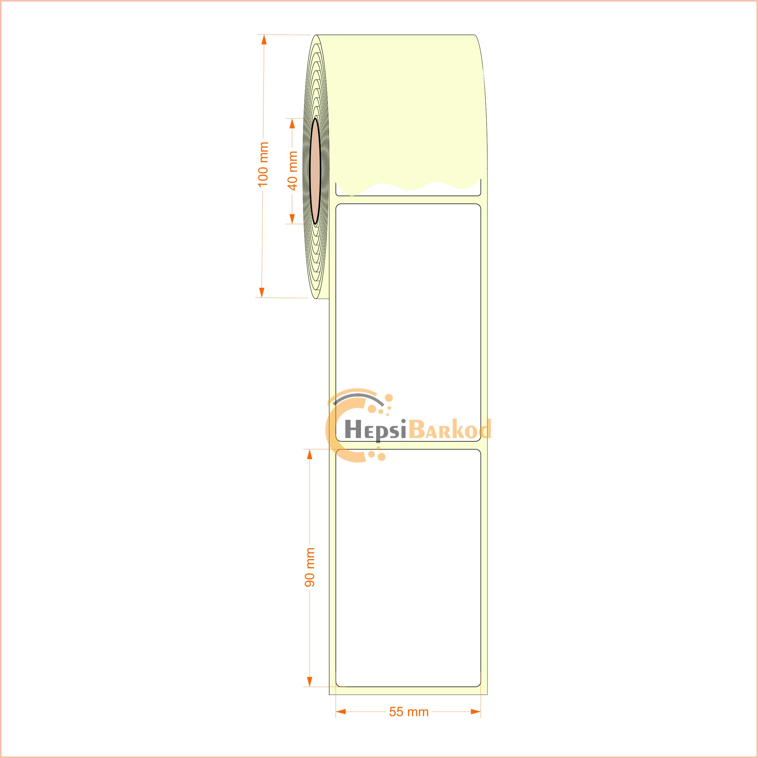 55x90 mm Termal Etiket