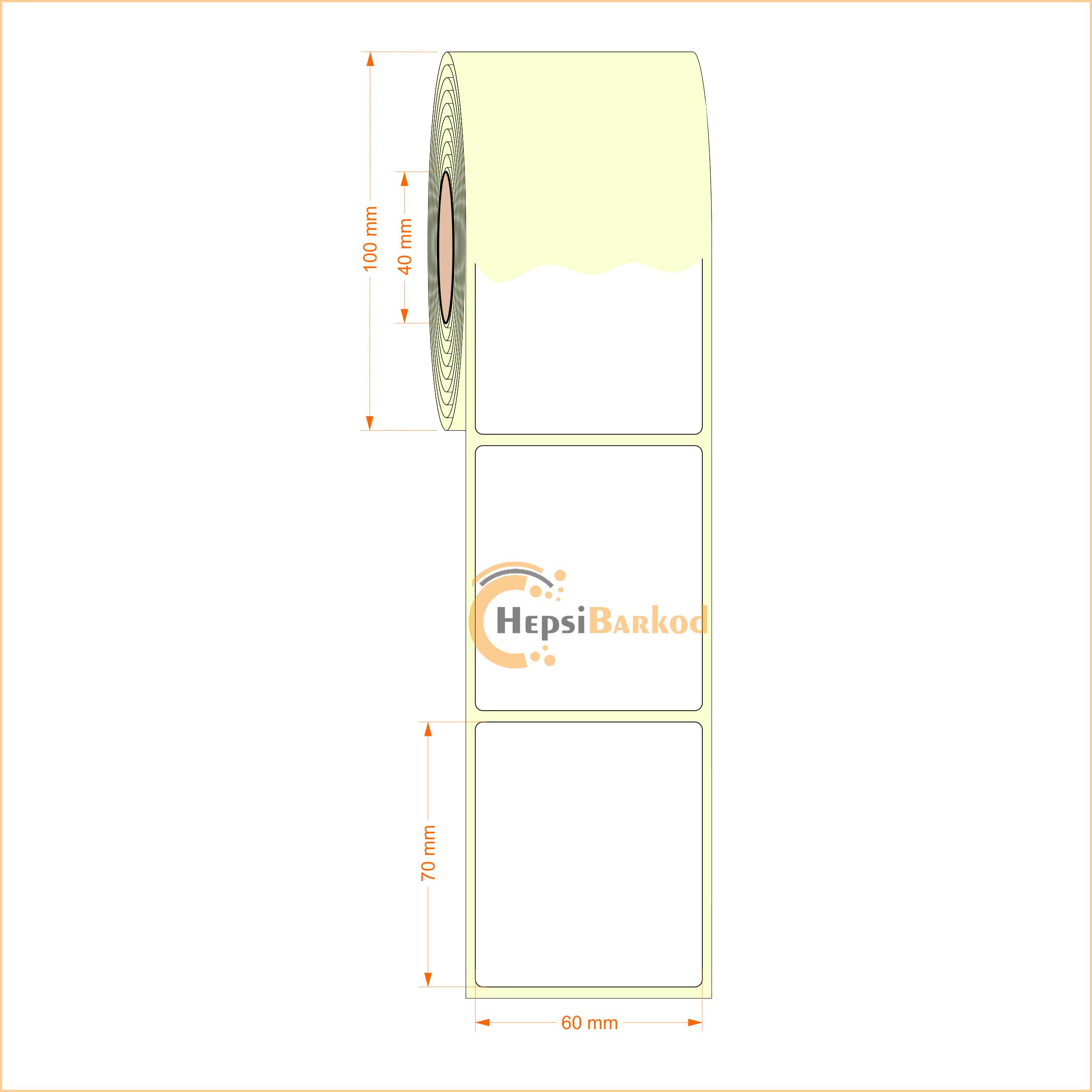 60x70 mm Termal Etiket