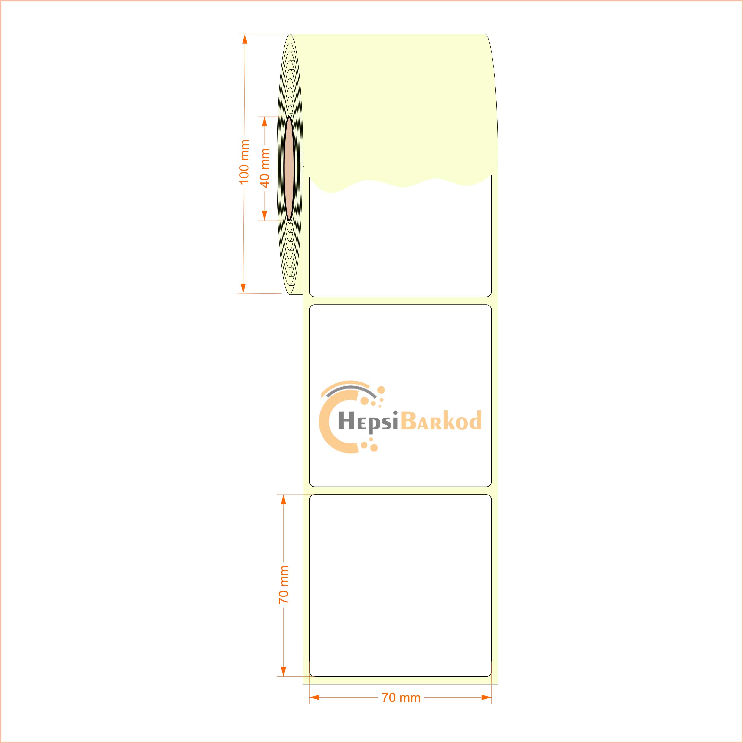 70x70 mm Termal Etiket