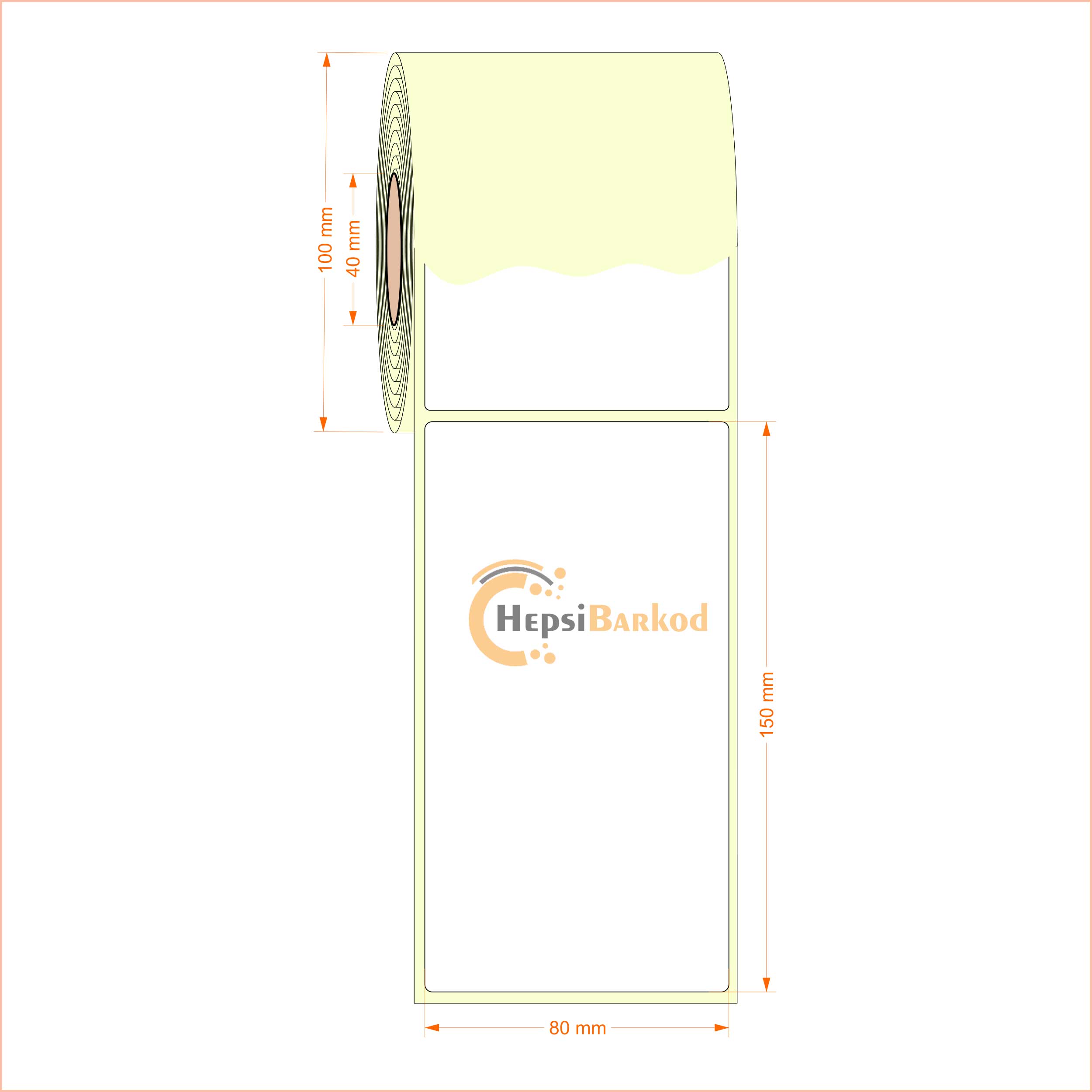 80x150 mm Termal Etiket