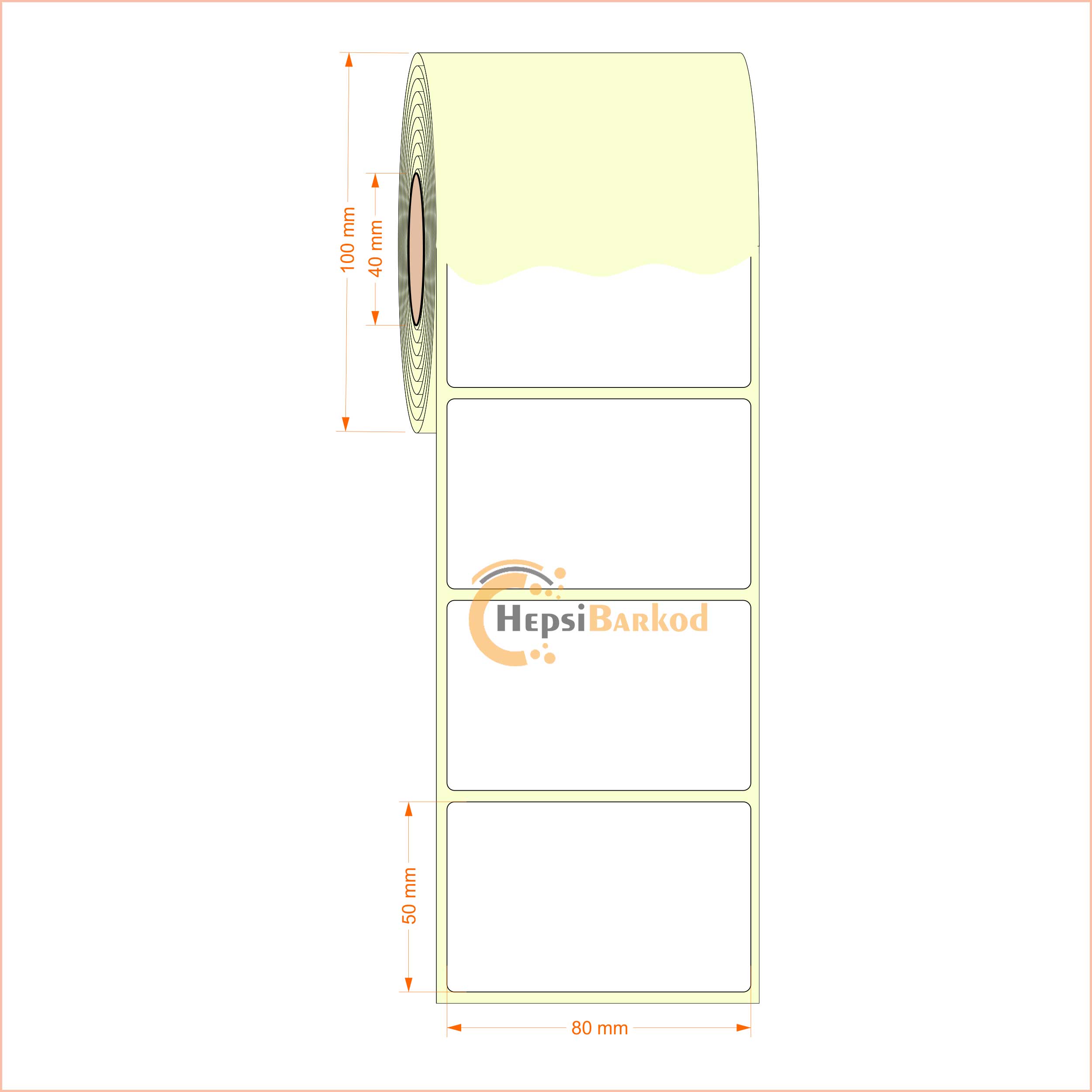 80x50 mm Termal Etiket