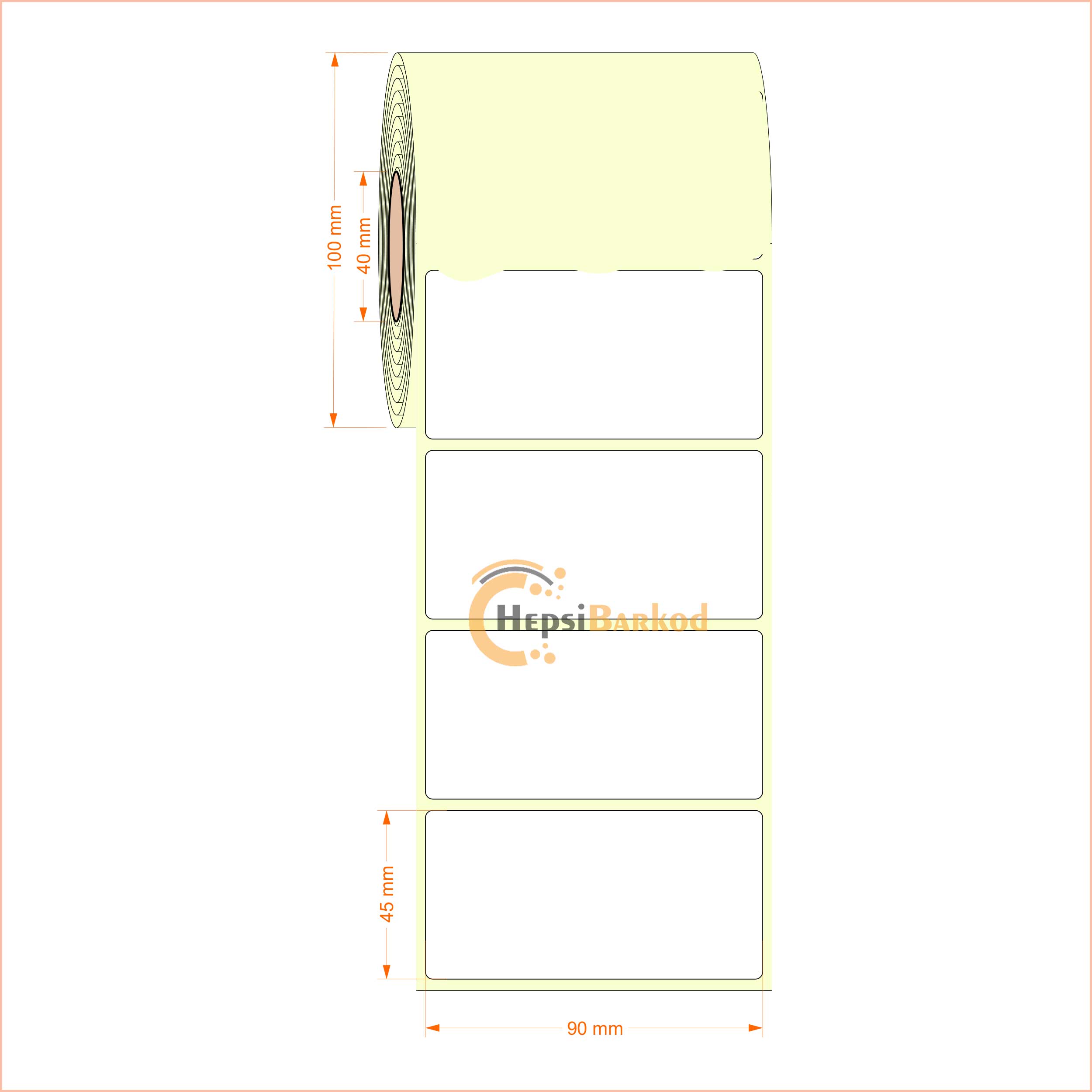 90x45 mm Termal Etiket
